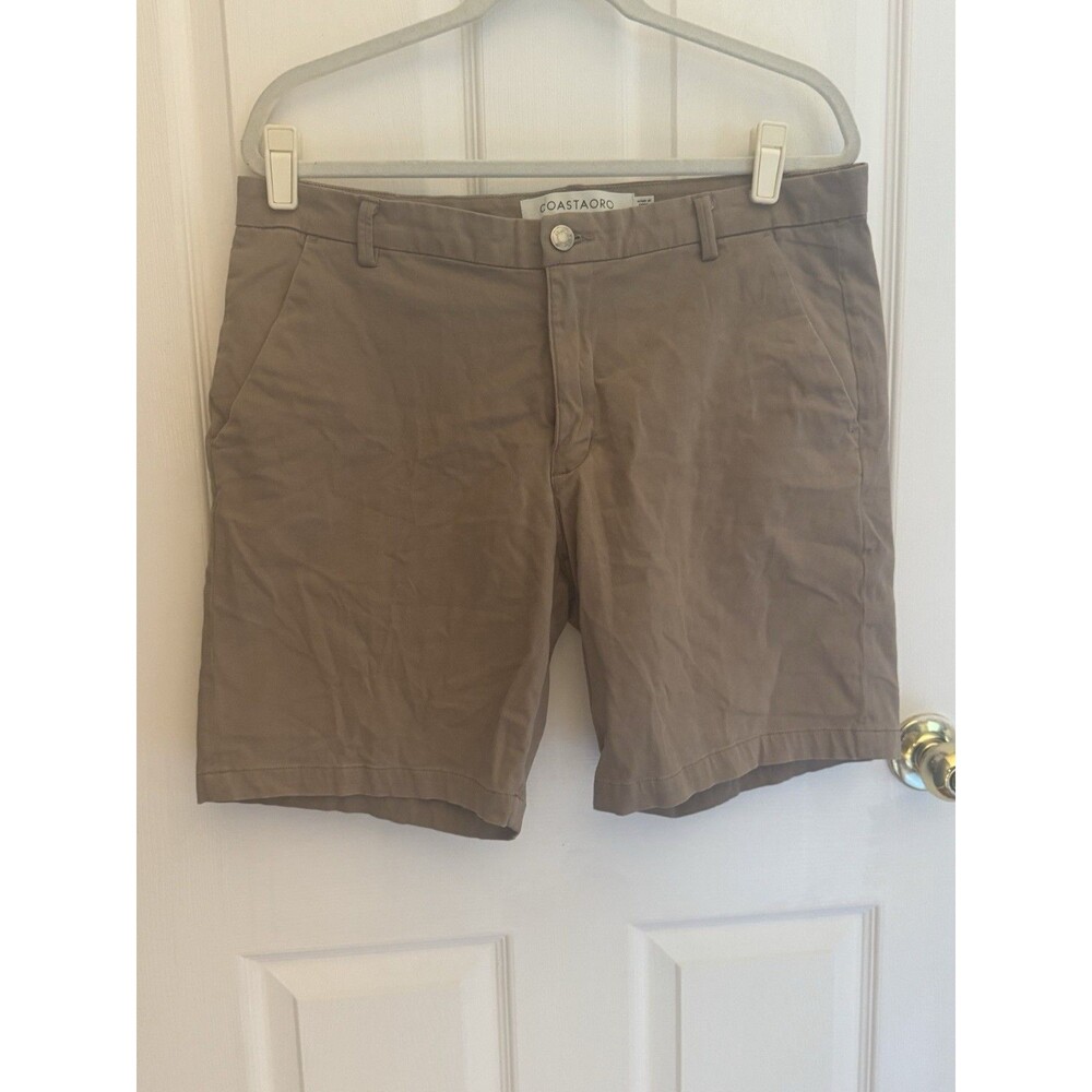 COASTAORO Mens Size 34 Newport Tech Shorts Cotton StretchTan